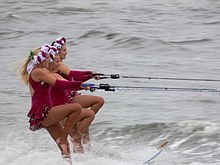 Water skiers performing at Sea World on the Gold Coast, Queensland ...


